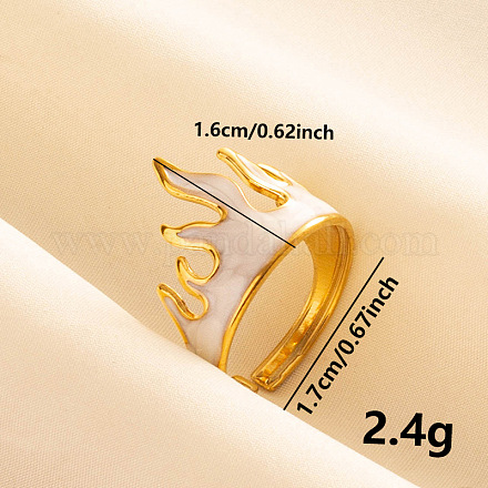 Стильное эмалированное кольцо-манжета из нержавеющей стали 304 CY9902-2-1