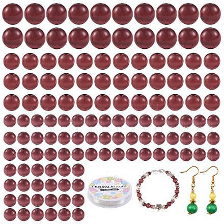 Bausatz für runde Katzenauge-Perlen zum Selbermachen von Armbändern DIY-SZ0006-56A-1