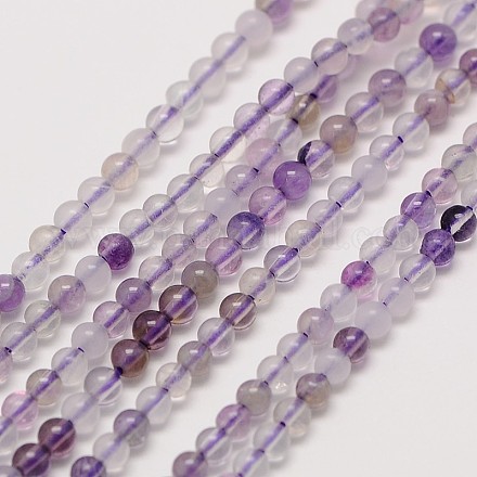 Natural Amethyst Round Bead Strands G-A130-2mm-B01-1
