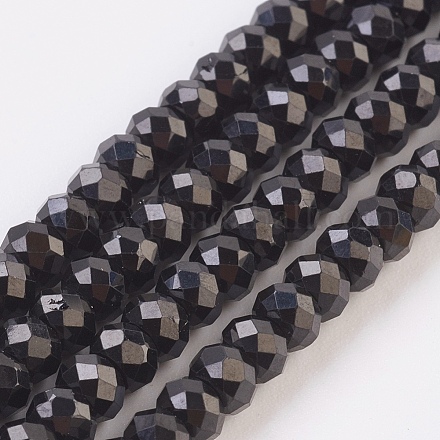 Natural Black Spinel Beads Strands G-F568-096-B-1