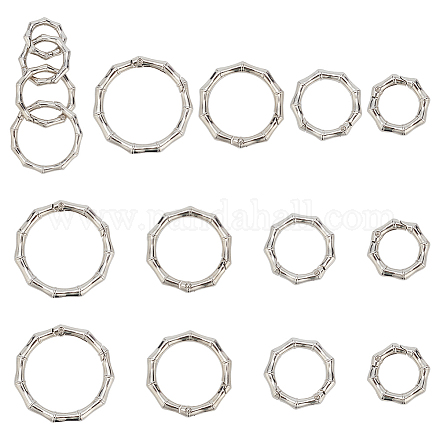Pandahall elite 16 pz 4 stili anelli a molla in lega di zinco FIND-PH0007-92-1