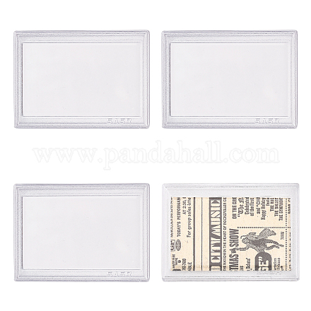 Chgcraft 4 pièces 2.8x3.9 pouces rectangle transparent acrylique timbre boîtes de rangement pour l'affichage de collection de photos CON-WH0092-32-1