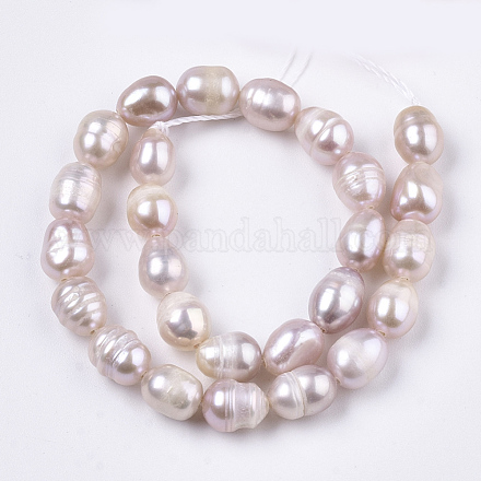Hebras de perlas de agua dulce cultivadas naturales PEAR-S012-41A-1