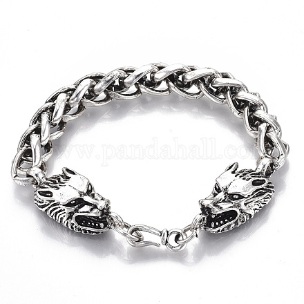 Men's Alloy Wheat Chain Bracelets BJEW-T014-07AS-1