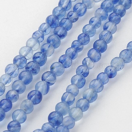 Chapelets de perles de pierre de pastèque en verre G-G913-4mm-03-1
