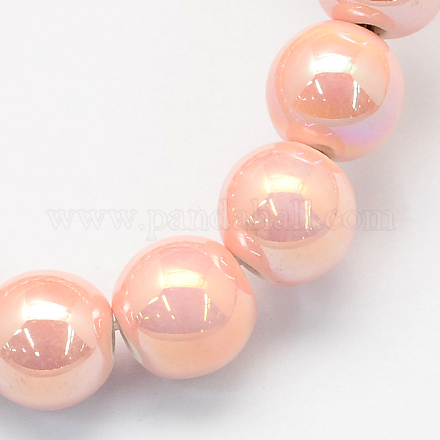 Perles rondes artisanales en porcelaine X-PORC-S490-10mm-06-1