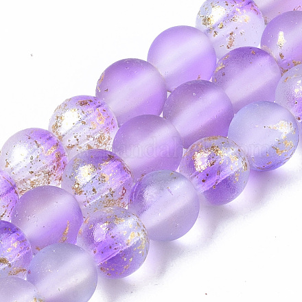 Fili di perle di vetro verniciato a spruzzo satinato X-GLAA-N035-03B-C11-1