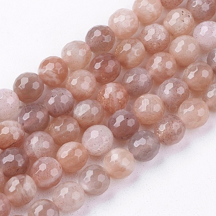 Chapelets de perles de sunstone naturelle naturelles G-J157-6mm-08-1