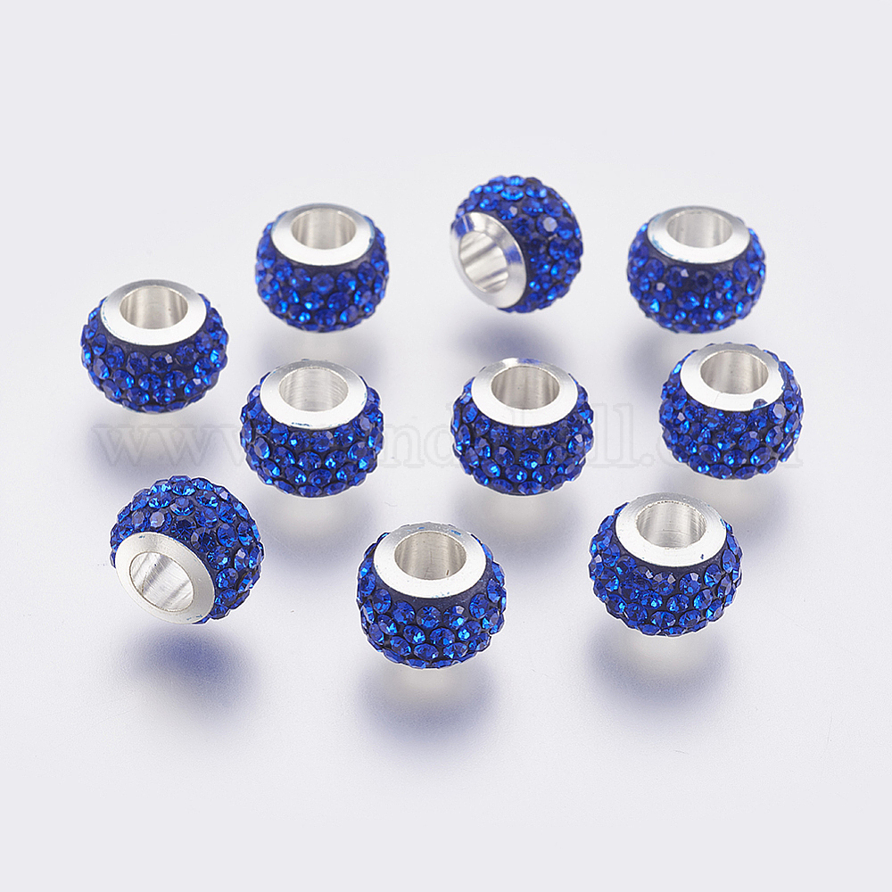 18 Perles Européennes Acier Inoxydable 10x10~10,5 Mm - Strass Et Réglages