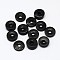 Dyed Donut Coconut Beads, Black, 9x2~5mm, Hole: 2~3mm, about 1612pcs/500g