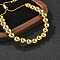 Rack Plating Brass Round Beaded Slider Bracelet for Women, Lead Free & Cadmium Free, Real 18K Gold Plated, Beads: 8mm, Inner Diameter: 1-1/2~2-1/2 inch(3.75~6.4cm)