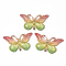 Transparent Acrylic Pendants, with Plated Bottom, Butterfly, Colorful, 23x38x5mm, Hole: 1.2mm
