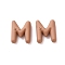 Spray Painted Alloy Pendants, Rubberized Style, Brown, Letter M, 18x14x6mm, Hole: 1.5mm