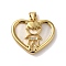 Brass Micro Pave Clear Cubic Zirconia Pendants, with Shell, Lead Free & Cadmium Free, Long-Lasting Plated, Heart, Real 18K Gold Plated, 21x24x3mm, Hole: 4x3mm