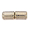 Electroplate Glass Beads, Column with Chevron Pattern, Light Gold, 11.5~12x8~8.5mm, Hole: 1.2~1.4mm