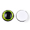 Glass Cabochons, Half Round with Eye, Lawn Green, 20x6.5mm