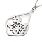 Non-Tarnish 304 Stainless Steel Pendant Necklaces, Cable Chains, Teardrop with Flower & Butterfly, Stainless Steel Color, 17.64 inch(44.8cm)
