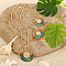 Alloy & Natural Abalone/Paua Shell Pendant Necklaces & Dangle Earrings Sets, Golden, Flat Round, 45mm