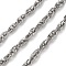 304 Stainless Steel Rope Chains, Unwelded, with Spool, Stainless Steel Color, 4x2mm