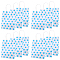 Kraft Paper Star Printed Bags with Handles, Food Storage Tote Bags, Rectangle, Deep Sky Blue, 30x16x0.2cm