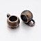 Tibetan Style Alloy Tube Bails, Loop Bails, Bail Beads, Rondelle, Cadmium Free & Nickel Free & Lead Free, Red Copper, 8x5mm, Hole: 2mm, Inner Diameter: 5mm