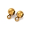 Ion Plating(IP) 202 Stainless Steel Beads, with Rubber Inside, Slider Beads, Rondelle, Golden, 6x4x3mm, Hole: 1.6mm, Rubber Hole: 0.5mm.