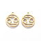 201 Stainless Steel Pendants, Manual Polishing, Ring with Twelve Constellations, Golden, Cancer, 18x16x1.5mm, Hole: 1.6mm