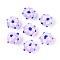 Handmade Lampwork Beads, Bumpy Flat Round & Flower, Lilac, 14~16x10~11.5mm, Hole: 1~1.4mm