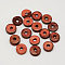Dyed Donut Coconut Beads, FireBrick, 12x2~4mm, Hole: 3mm, about 1136pcs/500g