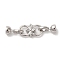 Brass Fold Over Clasps, Long-lasting Plated, Real Platinum Plated, 43mm, Hole: 5.5mm