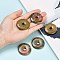 Natural Unakite Pendants, Donut/Pi Disc Charms, 40x6~7mm, Hole: 8mm