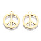 201 Stainless Steel Charms, Laser Cut, Peace Sign, Golden, 16x14x1mm, Hole: 1.4mm