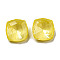 Glass Rhinestone Cabochons, Point Back & Back Plated, Faceted, Square, Jonquil, 10x10x5.5mm
