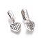 Tibetan Style Alloy Heart Glue-on Flat Pad Pendant Bails, Cadmium Free & Nickel Free & Lead Free, Antique Silver, 21x9x7mm, Hole: 8x4.5mm, about 660pcs/1000g
