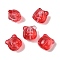 Transparent Spray Paint Glass Beads, Bear, Red, 10x10x7.5mm, Hole: 0.9mm