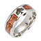Tree of Life Enamel Finger Rings, Stainless Steel Wide Band Ring, Stainless Steel Color, US Size 12 3/4(22mm)