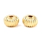Brass Beads, Corrugated Rondelle, Rack Plating, Long-Lasting Plated, Lead Free & Cadmium Free, Real 18K Gold Plated, 8.5x6mm, Hole: 2mm