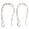 40Pcs Brass Ear Wire, 925 Sterling Silver Plated, 18x1.4mm, Hole: 1.9mm, Pin: 0.8mm