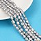 Natural Cultured Freshwater Pearl Beads Strands, Two Sides Polished, Grade  4A, Light Grey, 7~8mm, Hole: 0.6mm, about 36~37pcs/strand, 13.54~13.82''(34.4~35.1cm)
