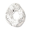 Brass Pendant, Lead Free & Cadmium Free, Oval, 925 Sterling Silver Plated, 31x25x2mm, Hole: 2mm