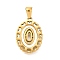 Golden 304 Stainless Steel Pendants, with Shell, Hollow Oval with Heart, Letter O, 23x16.5x2mm, Hole: 5.5x3mm