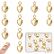 Brass Charms, Heart, with Jump Ring, Real 18K Gold Plated, 10x10x3.5mm, Hole: 3.5mm
