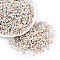 Two Tone Baking Paint Glass Seed Beads, Round Hole, Peanut, Antique White, 4.5x2.5x2.5mm, Hole: 1mm, about 4500pcs/pound