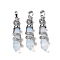 Opalite Pendants, Brass Charms, Lead Free & Cadmium Free, 46~47x11~12x11mm, Hole: 8x5mm