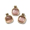 Real 14K Gold Plated 304 Stainless Steel Pendants, with Cat Eye, Rectangle, Camel, 18.5x14x4.5mm, Hole: 2mm