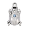 304 Stainless Steel Rhinestone Pendants, Beetle Charm, Stainless Steel Color, 17x10x3mm, Hole: 1.8mm