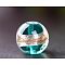Handmade Silver Foil Lampwork Beads, with Gold Sand, Round, Dodger Blue, 12x11mm, Hole: 1.8mm