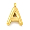Ion Plating(IP) 304 Stainless Steel Pendants, Letter Charm, Golden, Letter A, 25.5x17x5.5mm, Hole: 3mm