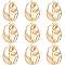 10Pcs 304 Stainless Steel Pendants, Oval with Flower, Real 18K Gold Plated, 23.5x17x3mm, Hole: 1.5mm