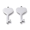 304 Stainless Steel Pendants, Laser Cut, Polishing, Key, Stainless Steel Color, 22x13mm